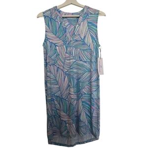 Southern Tide Multicolor Leaf Print Swim Cover-Up Dress